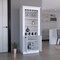 Tuhome Lafayette Bar Cabinet with 4-Bottle Rack. Upper Glass Holder and Dual Door Design-White MLB9074 - alternate 2